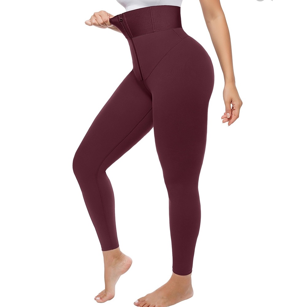 Shapellx Shapewear Leggings Burgundy Small New With Tags